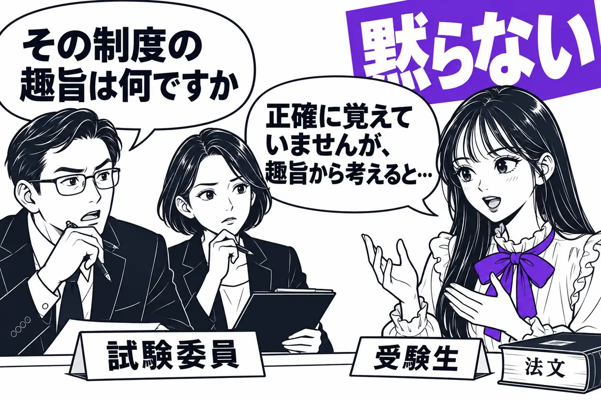 答えが分からない質問が来ても黙らず、趣旨から考え方を示すか法文の参照を願い出る