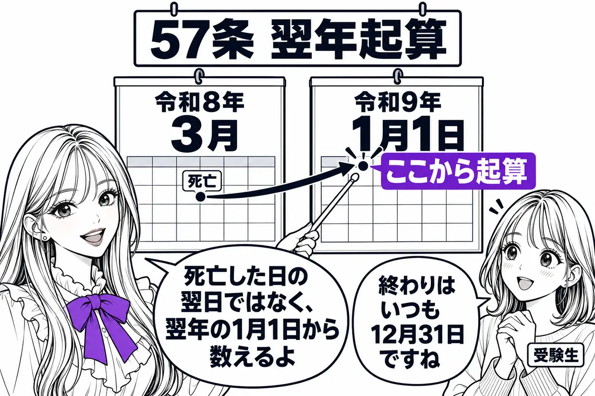 保護期間は死亡・公表・創作の日の属する年の翌年1月1日から数えるので、終わりは必ず12月31日になる