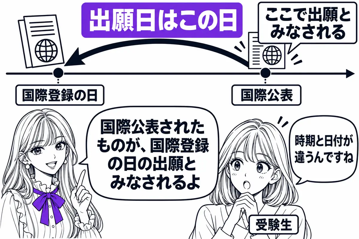 日本を指定した国際出願は、国際公表がされたものが、国際登録の日にされた意匠登録出願とみなされる