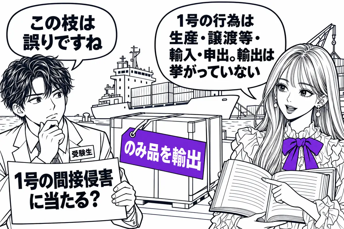 のみ品・不可欠品の号に輸出と使用は挙がっていないので、部品を業として輸出する行為は1号に当たらない