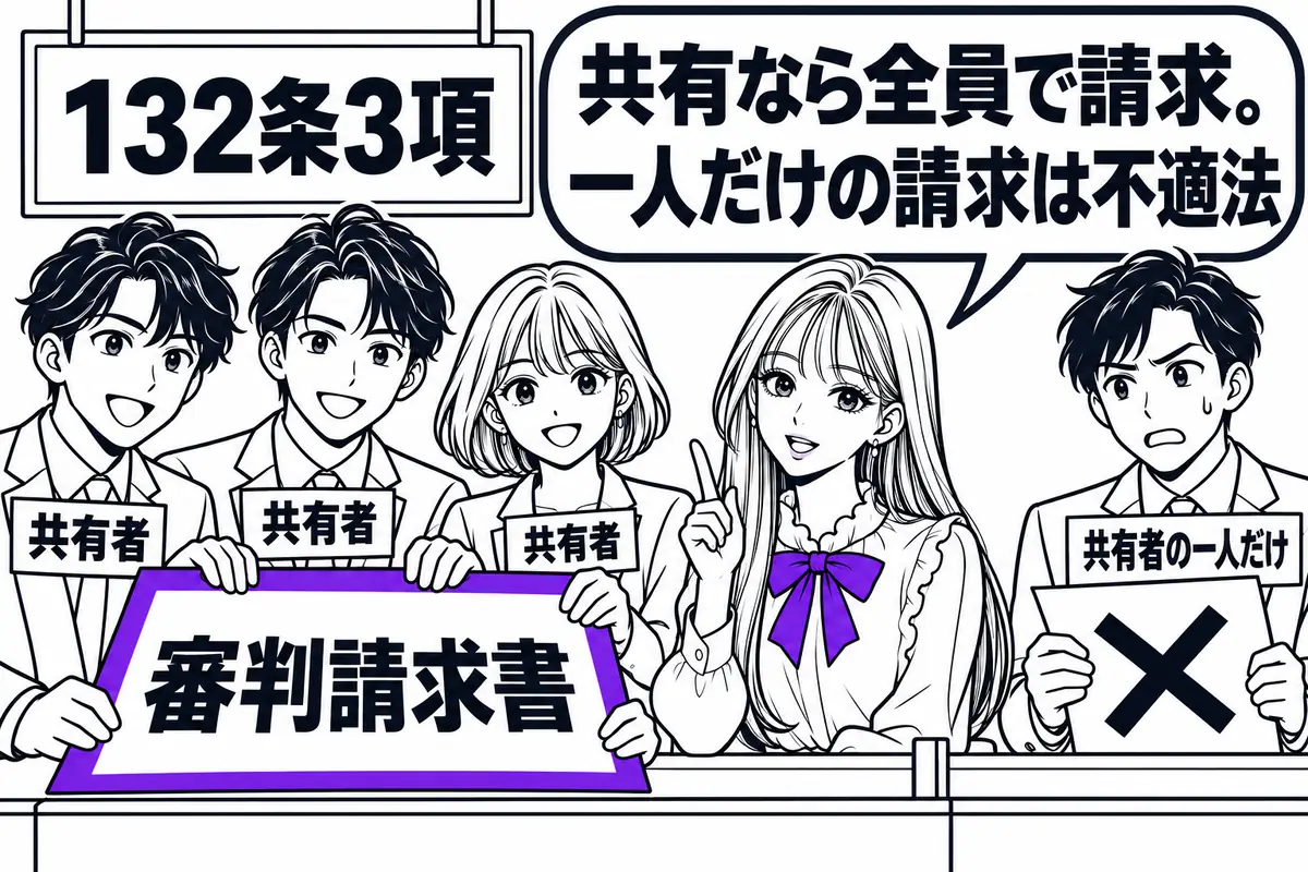 特許を受ける権利が共有なら、拒絶査定不服審判は共有者の全員が共同して請求しなければならない